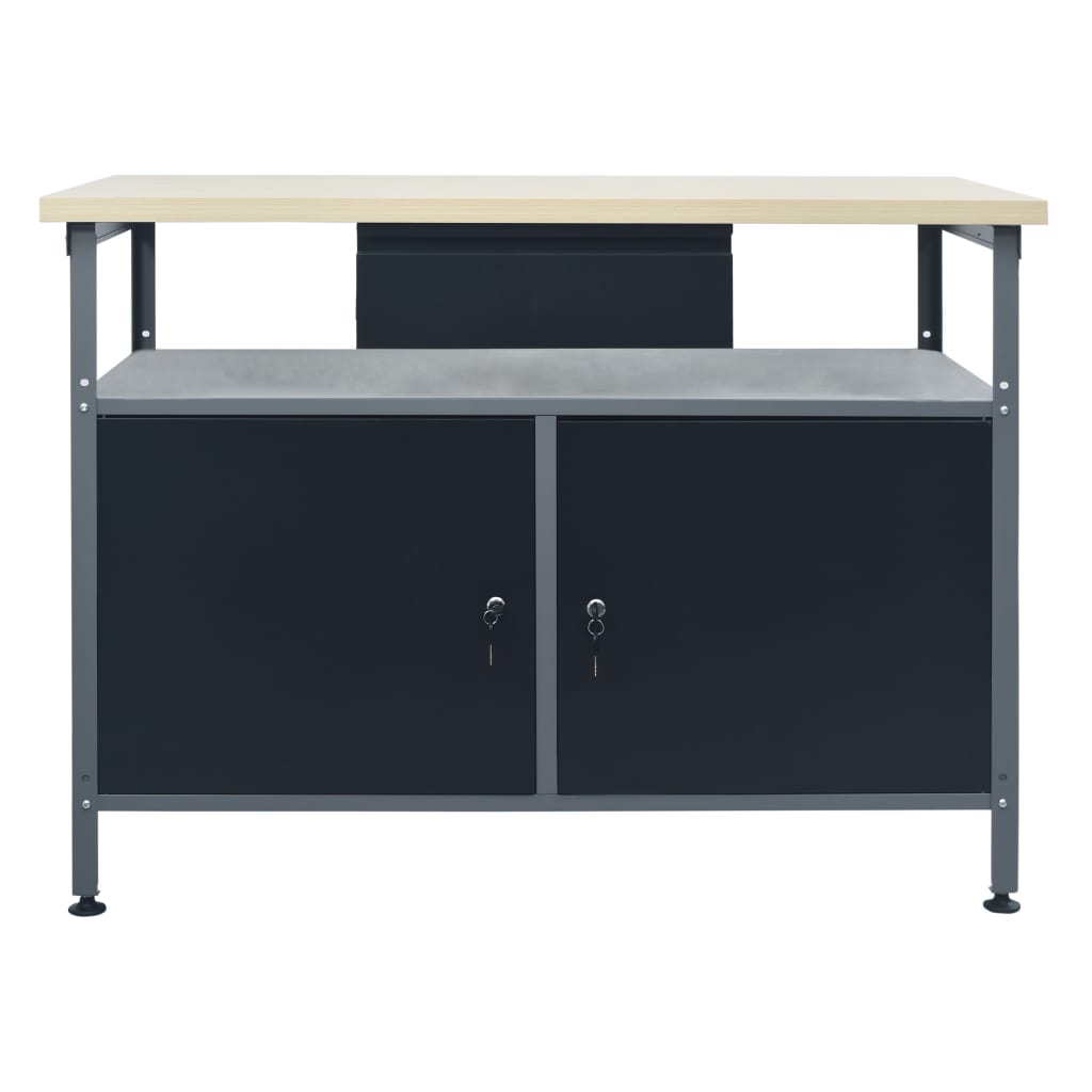 vidaXL Πάγκος Εργασίας Μαύρος 120 x 60 x 85 εκ. Ατσάλινος