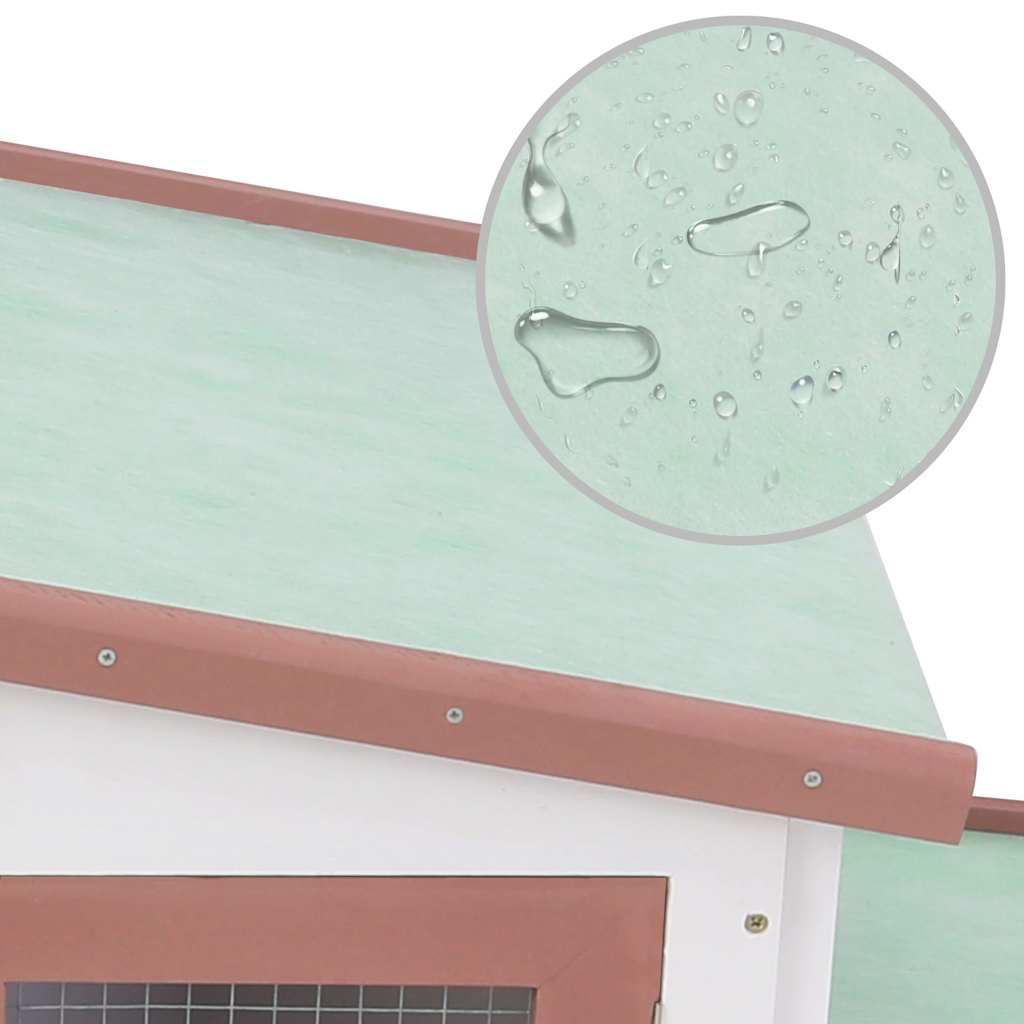 vidaXL Κλουβί Κουνελιών Μεγάλο Καφέ/Λευκό 201 x 45 x 85 εκ. Ξύλινο