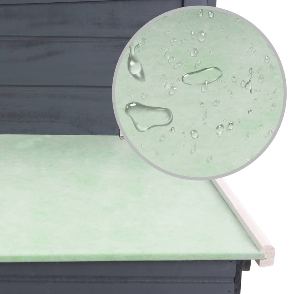 vidaXL Κοτέτσι Εξωτερικού Χώρου με 1 Σημείο Συλλογής Αυγών Γκρι Ξύλινο