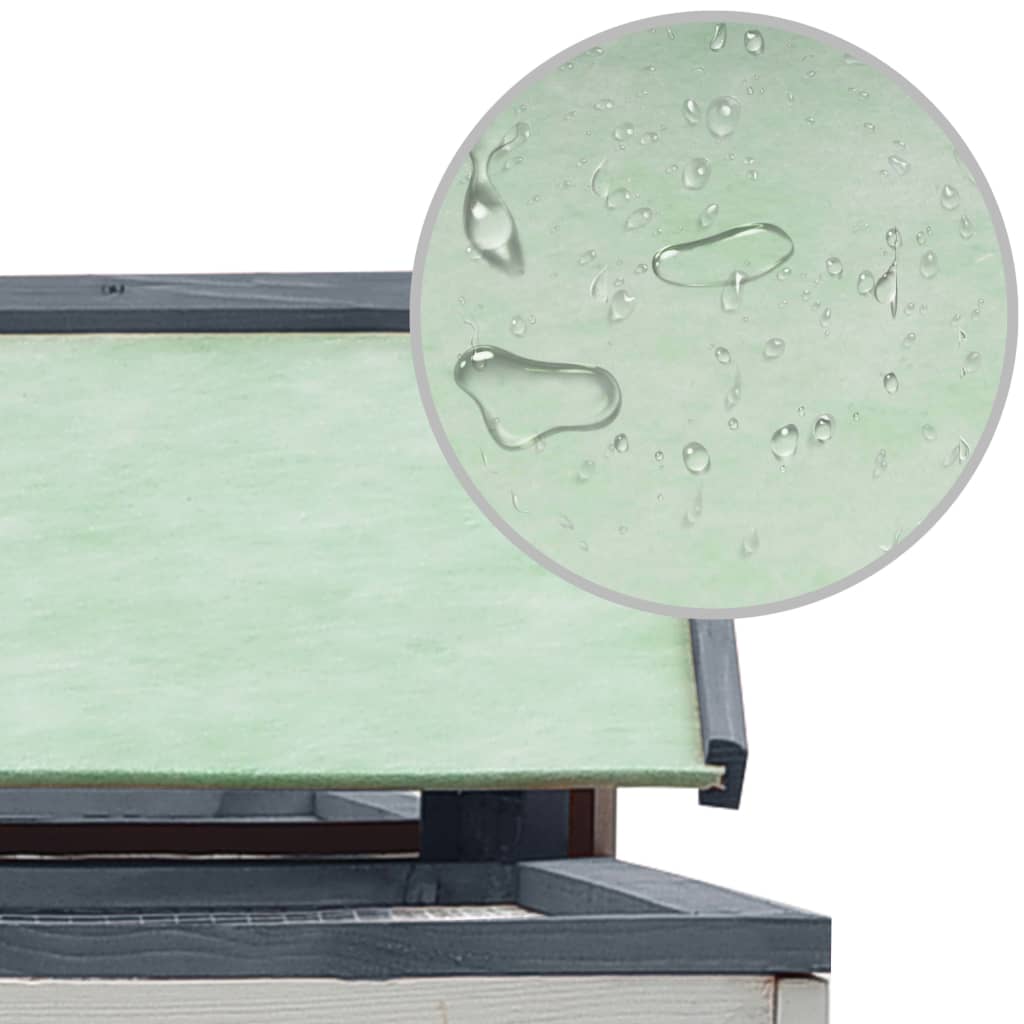 vidaXL Κλουβί Κουνελιών Γκρι 310x70x87 εκ. Μασίφ Ξύλο Πεύκου/Ελάτης