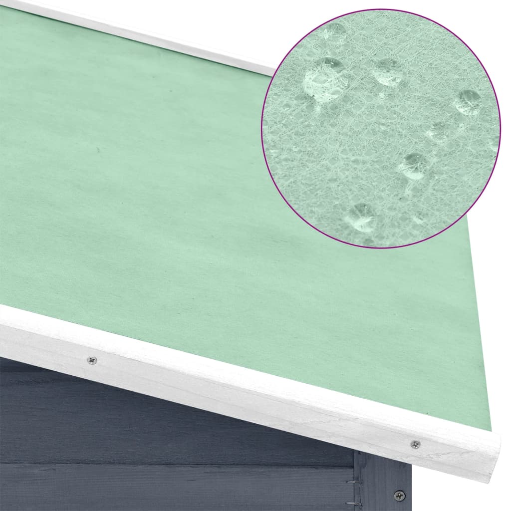 vidaXL Κοτέτσι με Κουτί Ωοτοκίας Γκρι/Λευκό Μασίφ Ξύλο Ελάτης