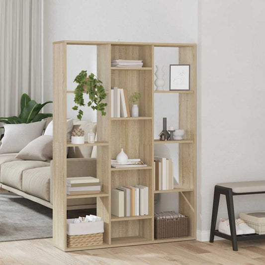 vidaXL Διαχωριστικό/Βιβλιοθήκη Sonoma Δρυς 100x24x140 εκ. Επεξ. Ξύλο