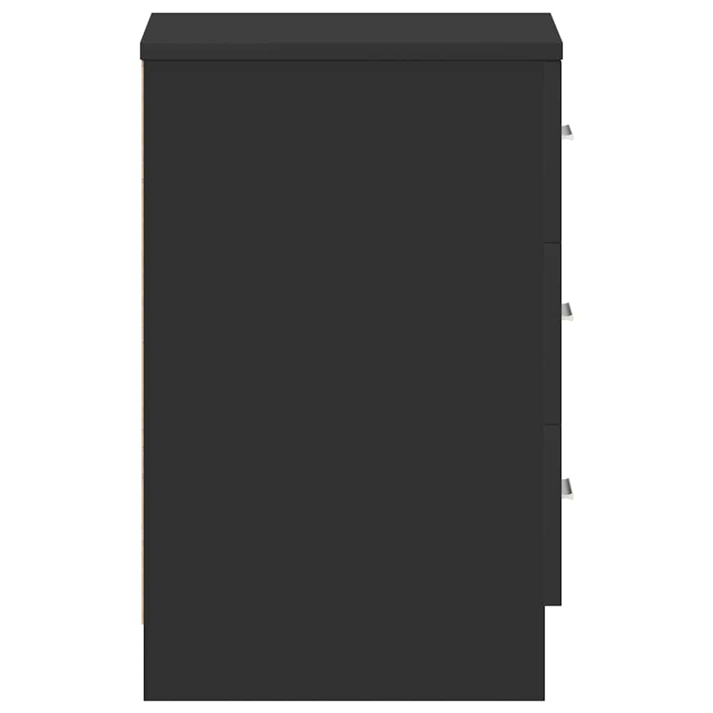 vidaXL Κομοδίνα 2 τεμ. Μαύρα 38 x 35 x 56 εκ. από Επεξ. Ξύλο