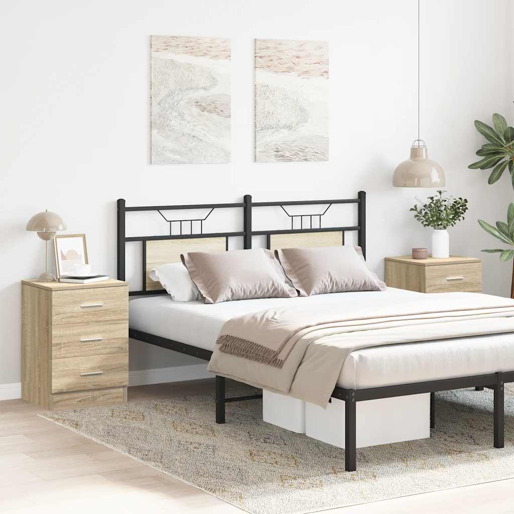 vidaXL Κομοδίνα 2 τεμ. Χρώμα Sonoma Δρυς 38x35x56 εκ. από Επεξ. Ξύλο