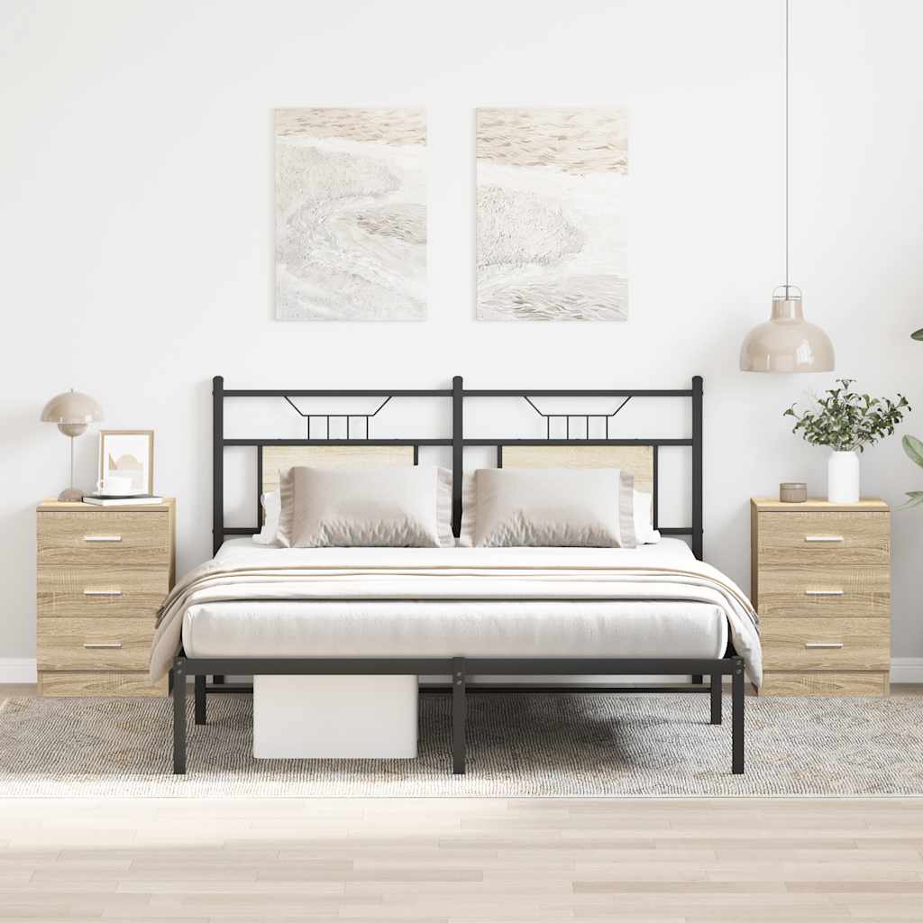 vidaXL Κομοδίνα 2 τεμ. Χρώμα Sonoma Δρυς 38x35x56 εκ. από Επεξ. Ξύλο