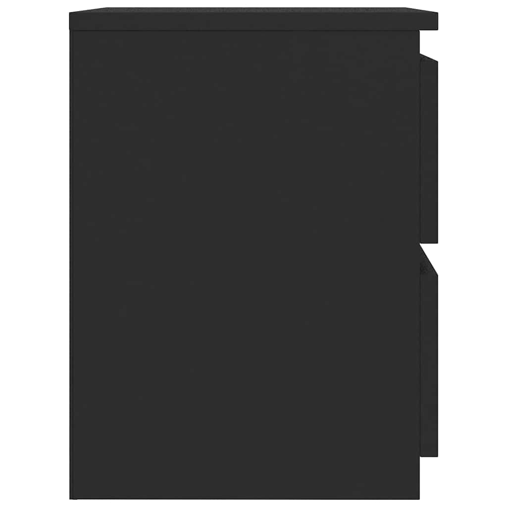 vidaXL Κομοδίνα 2 τεμ. Μαύρα 30 x 30 x 40 εκ. από Επεξ. Ξύλο