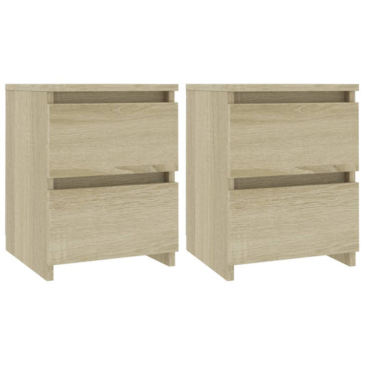 vidaXL Κομοδίνα 2 τεμ. Sonoma Δρυς 30 x 30 x 40 εκ. από Επεξ. Ξύλο