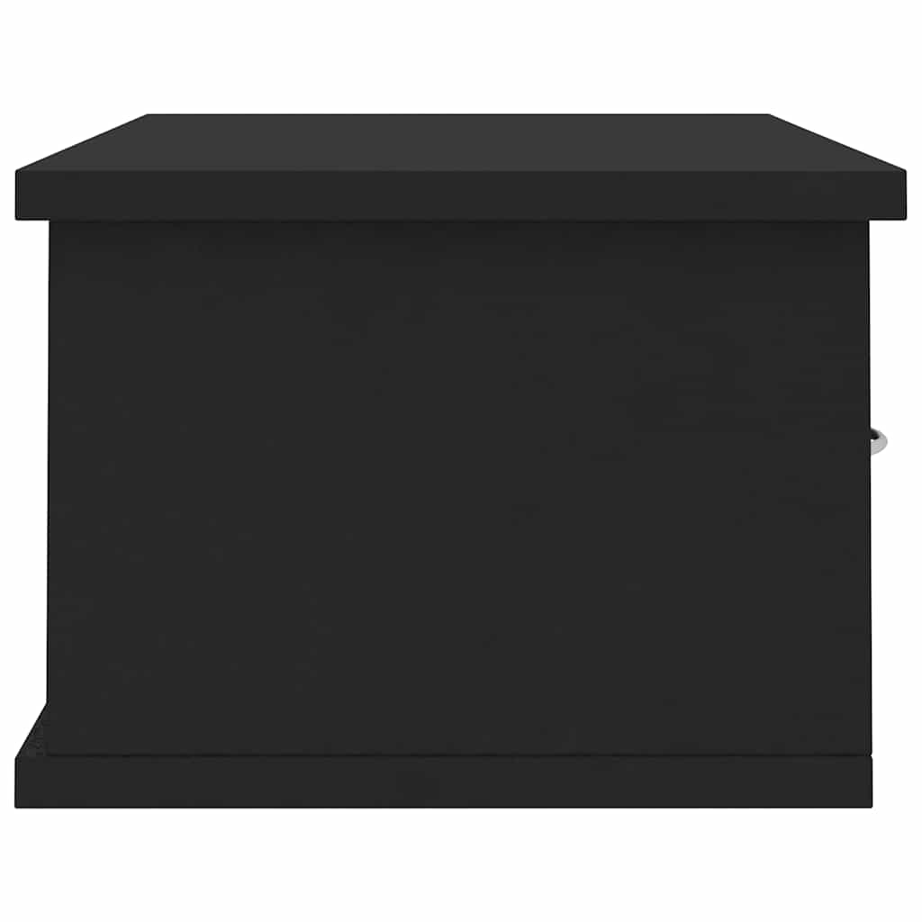 vidaXL Ράφι Τοίχου με Συρτάρια Μαύρο 60 x 26 x 18,5 εκ. από Επεξ. Ξύλο