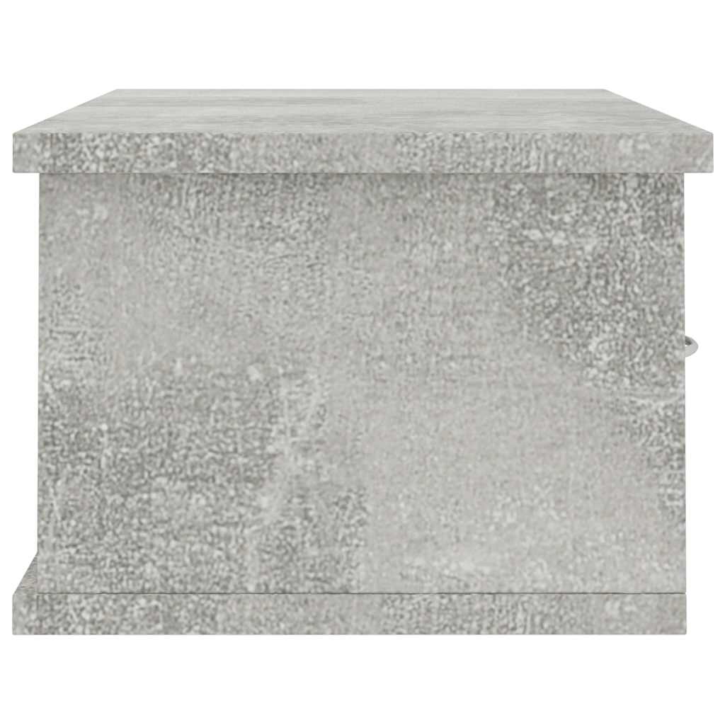 vidaXL Ράφι Τοίχου με Συρτάρια Γκρι Σκυροδ. 60x26x18,5 εκ. Επεξ. Ξύλο