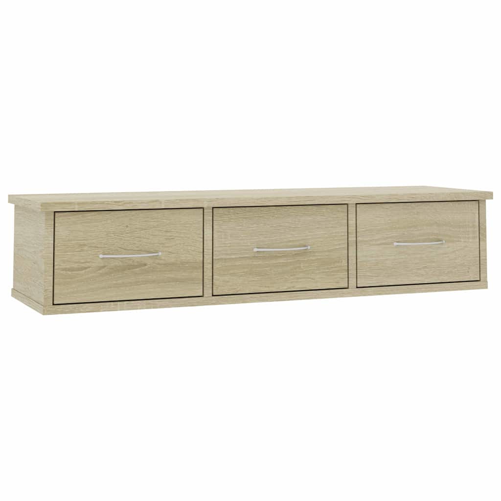 vidaXL Ράφι Τοίχου με Συρτάρια Sonoma Δρυς 88x26x18,5 εκ. Επεξ. Ξύλο