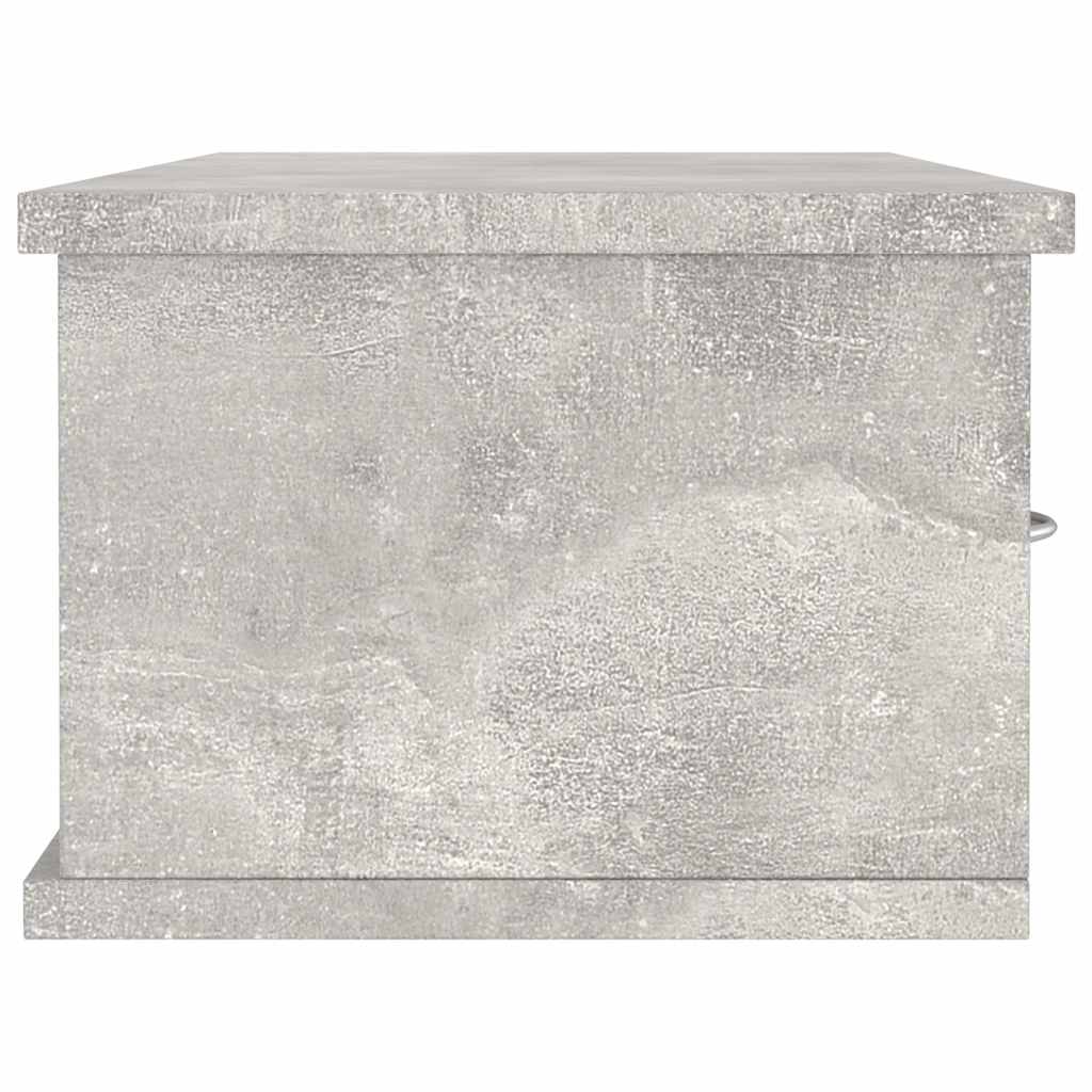 vidaXL Ράφι Τοίχου με Συρτάρια Γκρι Σκυροδ. 88x26x18,5 εκ. Επεξ. Ξύλο