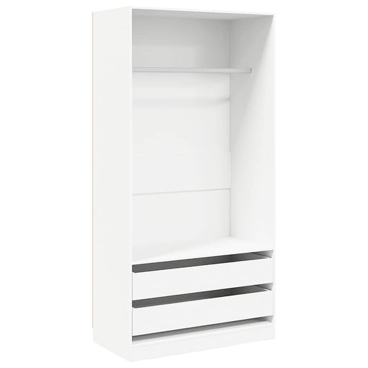 vidaXL Ντουλάπα Λευκή 100 x 50 x 200 εκ. από Επεξ. Ξύλο