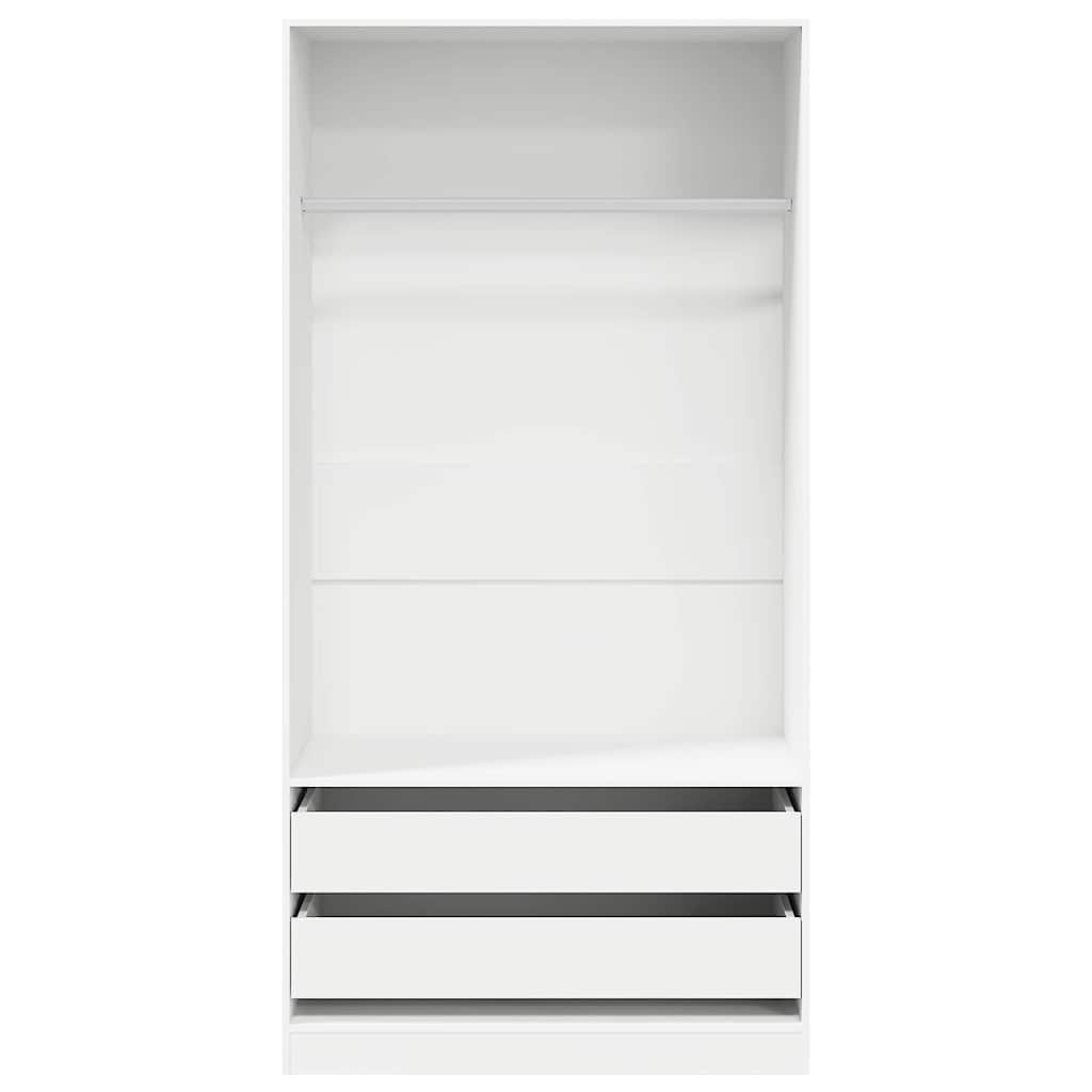 vidaXL Ντουλάπα Λευκή 100 x 50 x 200 εκ. από Επεξ. Ξύλο