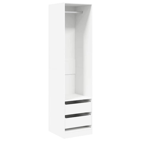 vidaXL Ντουλάπα με Συρτάρια Λευκή 50 x 50 x 200 εκ. από Επεξ. Ξύλο