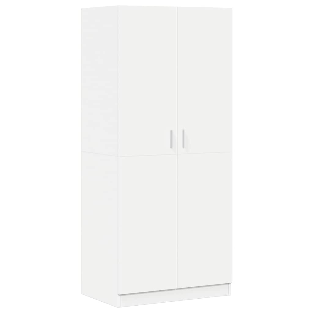 vidaXL Ντουλάπα Λευκή 80 x 52 x 180 εκ. από Επεξ. Ξύλο
