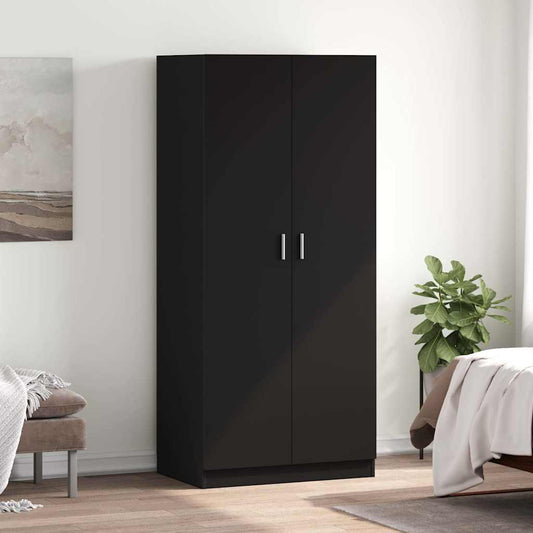 vidaXL Ντουλάπα Μαύρη 80 x 52 x 180 εκ. από Επεξ. Ξύλο