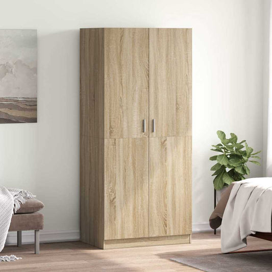 vidaXL Ντουλάπα Χρώμα Sonoma-Δρυς 80 x 52 x 180 εκ. από Επεξ. Ξύλο