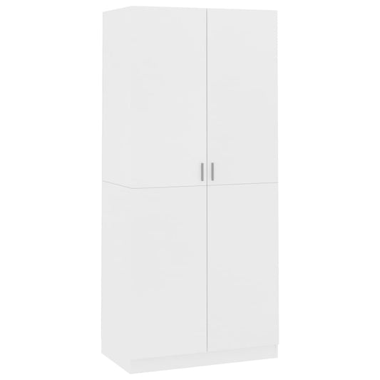 vidaXL Ντουλάπα Λευκή 90 x 52 x 200 εκ. από Επεξ. Ξύλο