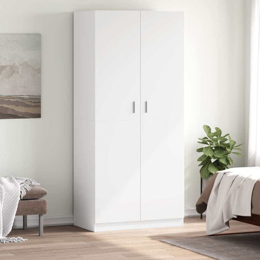vidaXL Ντουλάπα Λευκή 90 x 52 x 200 εκ. από Επεξ. Ξύλο
