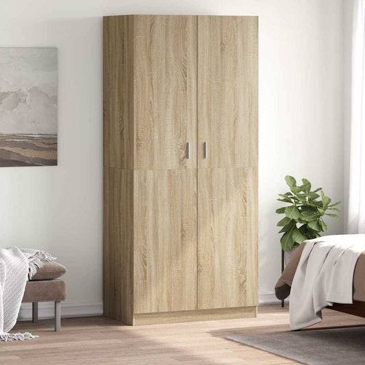vidaXL Ντουλάπα Χρώμα Sonoma Δρυς 90 x 52 x 200 εκ. από Επεξ. Ξύλο