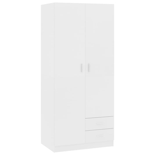 vidaXL Ντουλάπα Λευκή 80 x 52 x 180 εκ. από Επεξ. Ξύλο