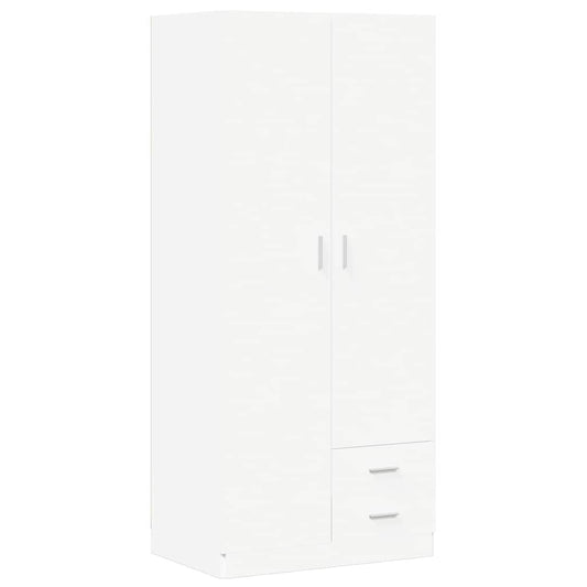 vidaXL Ντουλάπα Λευκή 80 x 52 x 180 εκ. από Επεξ. Ξύλο