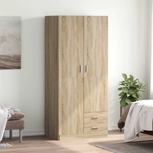 vidaXL Ντουλάπα Χρώμα Sonoma-Δρυς 80 x 52 x 180 εκ. από Επεξ. Ξύλο