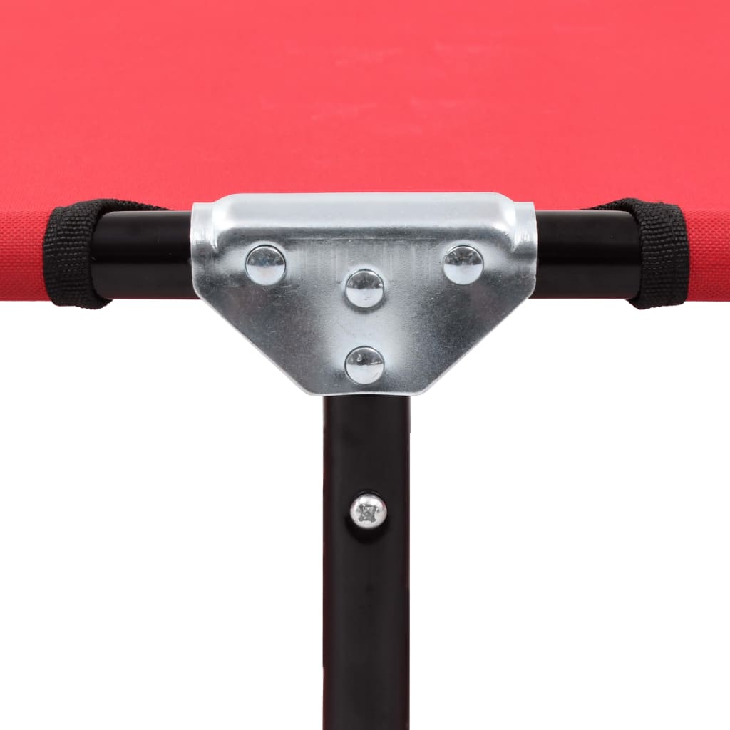 vidaXL Ξαπλώστρα Πτυσσόμενη Κόκκινη Ατσάλινη