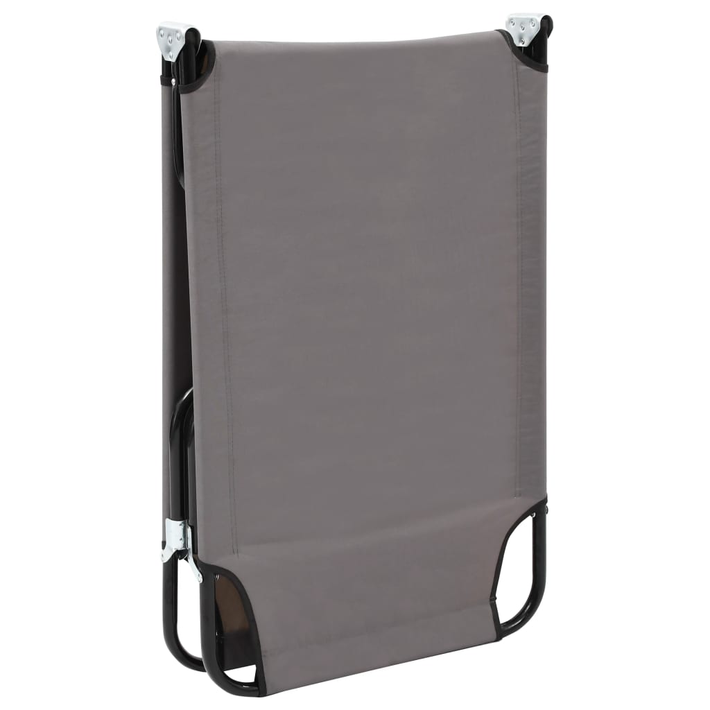 vidaXL Ξαπλώστρα Πτυσσόμενη Γκρι Ατσάλινη