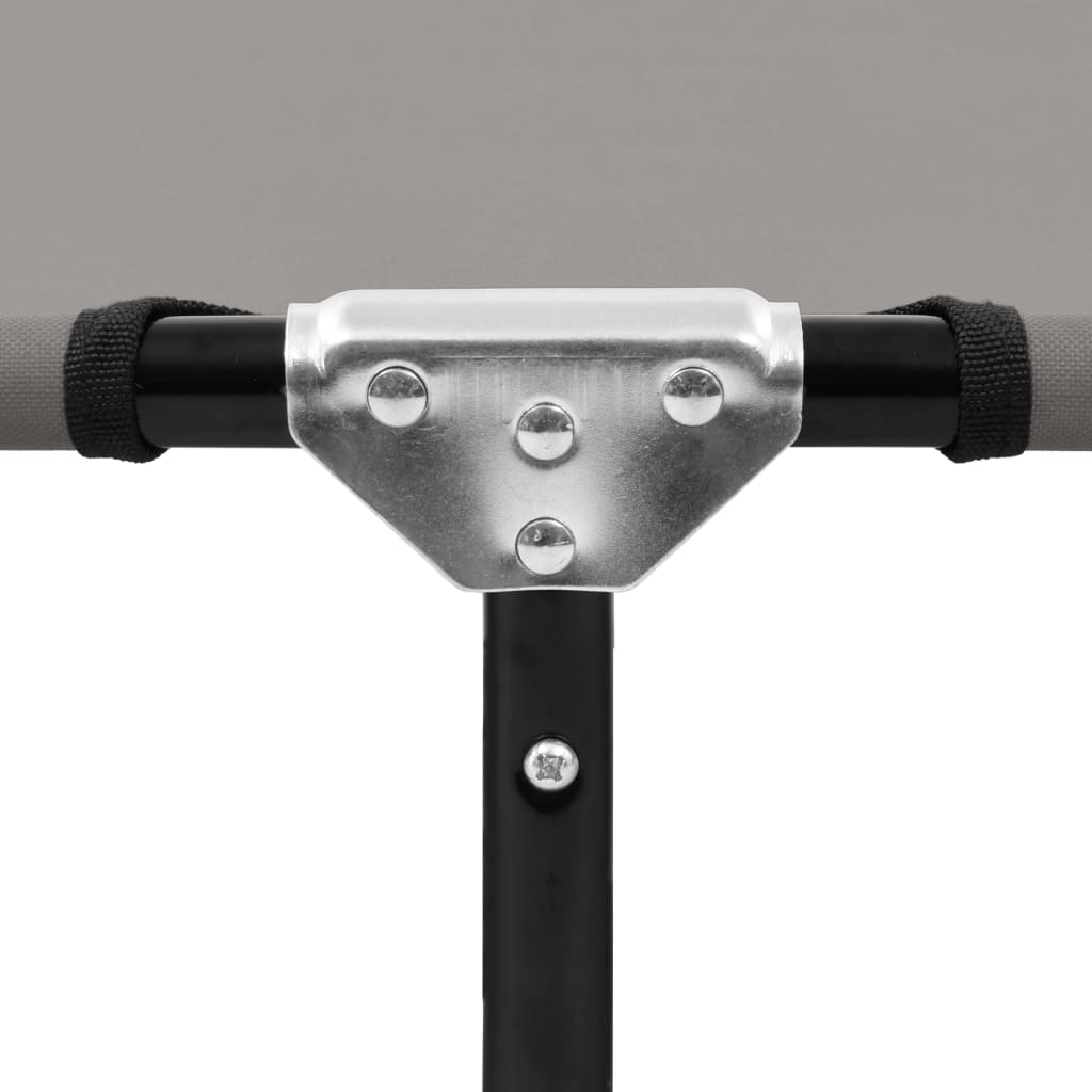 vidaXL Ξαπλώστρα Πτυσσόμενη Γκρι Ατσάλινη