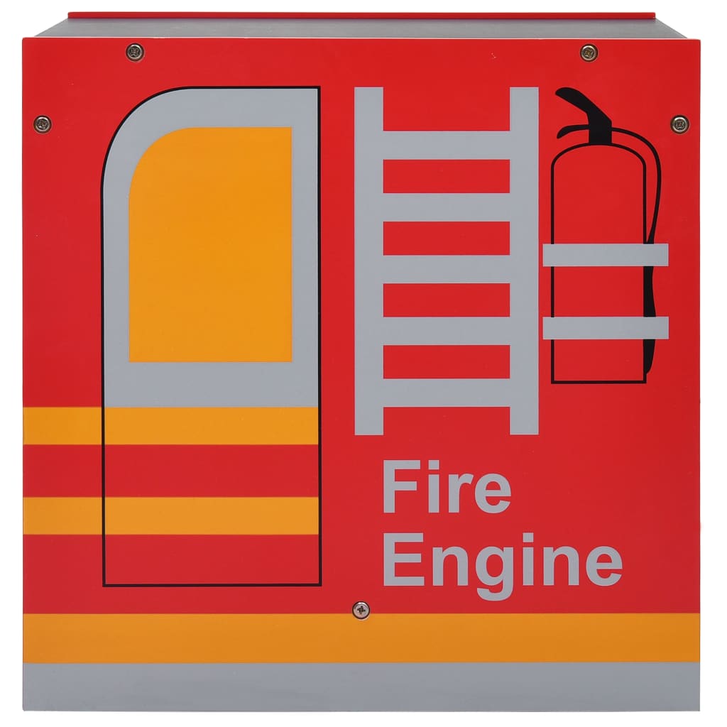 vidaXL Καρέκλα και Τραπέζι Παιδικά Σετ 3 Τεμ. Σχέδιο Πυροσβεστική Ξύλο