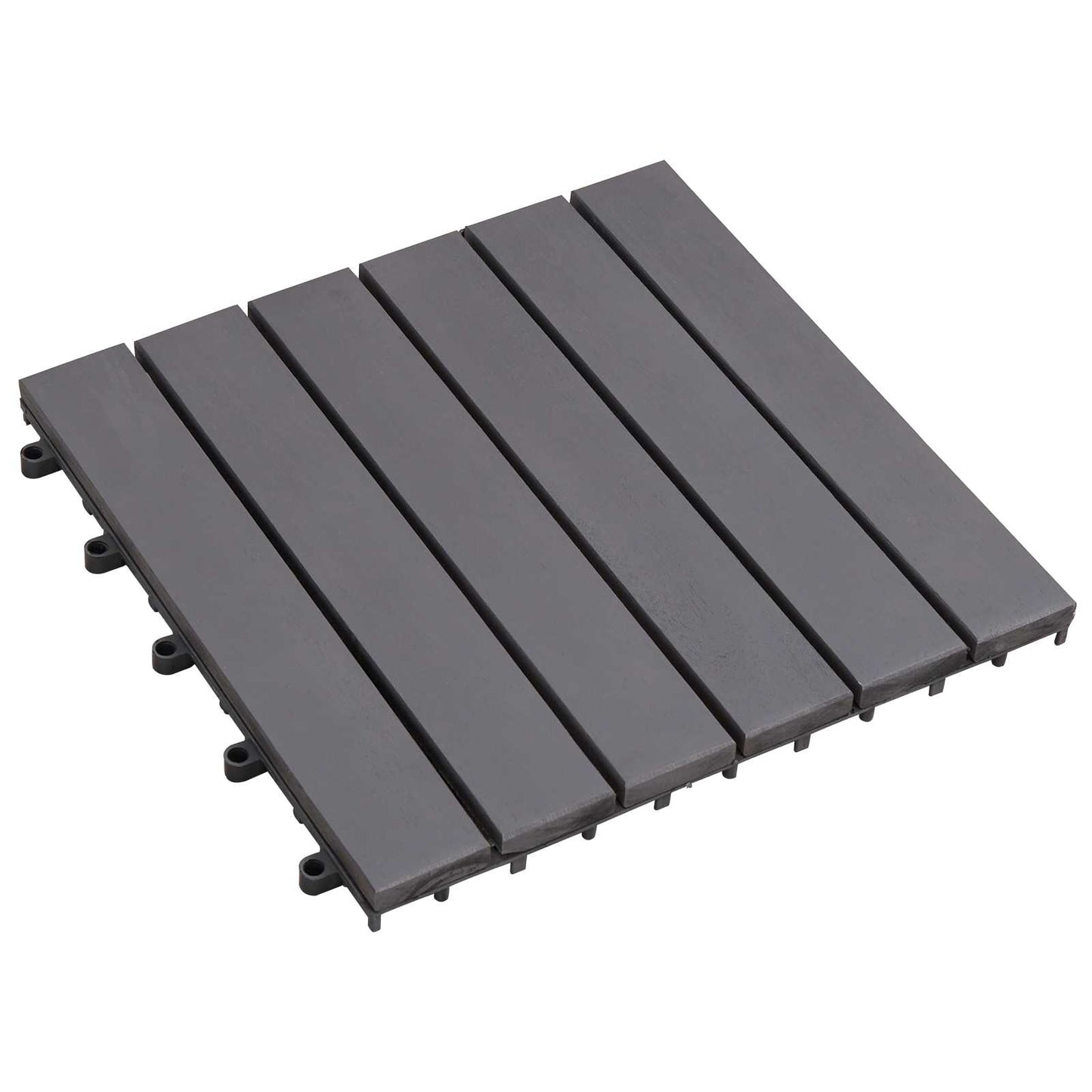 vidaXL Πλάκα Κατασκευής 10 pcs Γκρι 30 x 30 cm Ξύλο Ακακίας