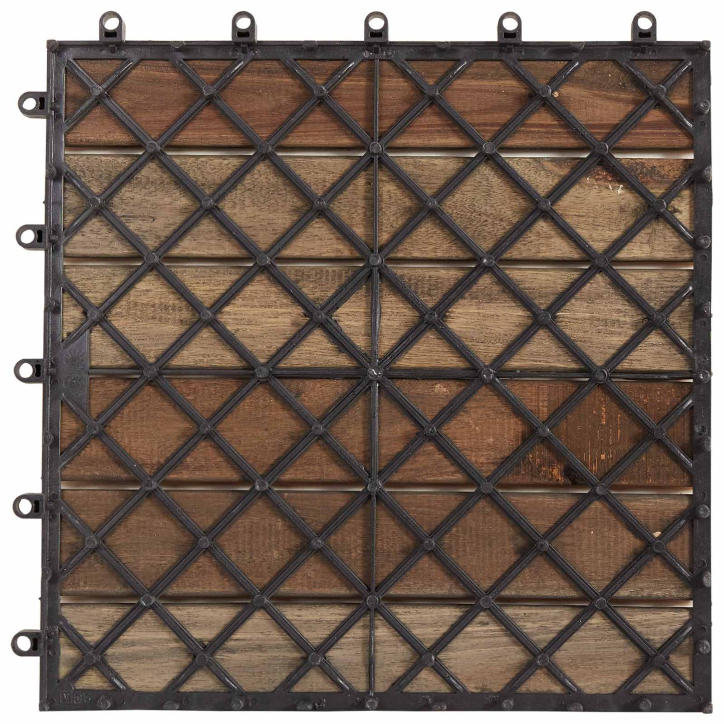 vidaXL Πλάκα Κατασκευής 10 pcs Γκρι 30 x 30 cm Ξύλο Ακακίας