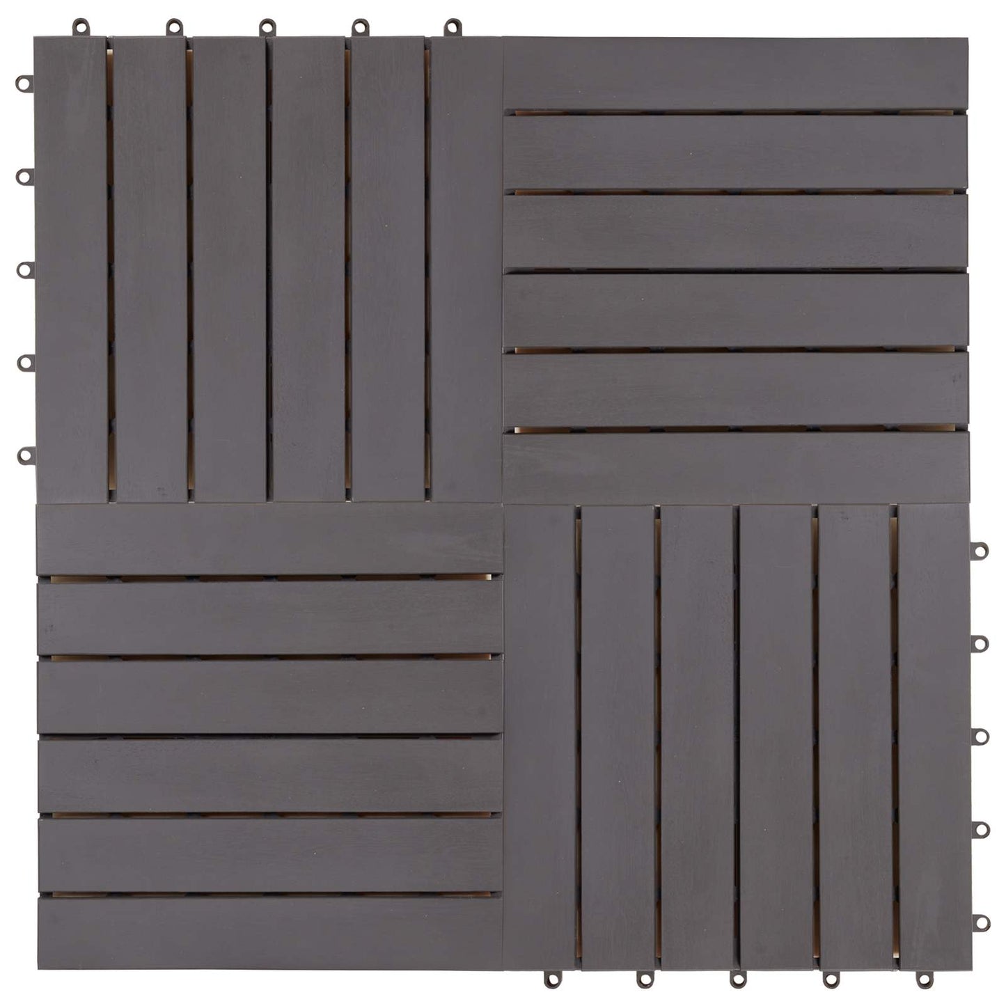 vidaXL Πλάκα Κατασκευής 10 pcs Γκρι 30 x 30 cm Ξύλο Ακακίας