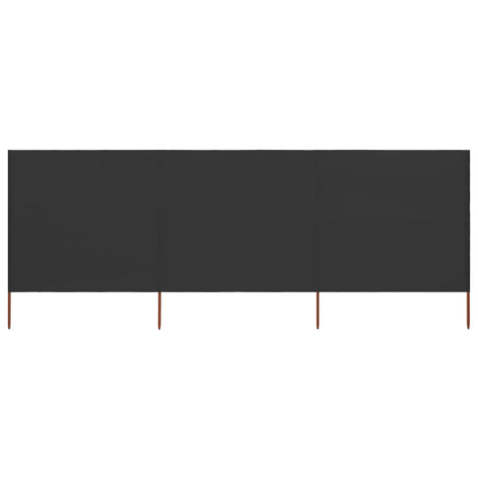 vidaXL Προστατευτικό Αέρα με 3 Πάνελ Ανθρακί 400 x 80 εκ. Υφασμάτινο