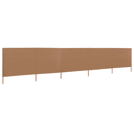vidaXL Προστατευτικό Αέρα με 5 Πάνελ Taupe 600 x 80 εκ. Υφασμάτινο