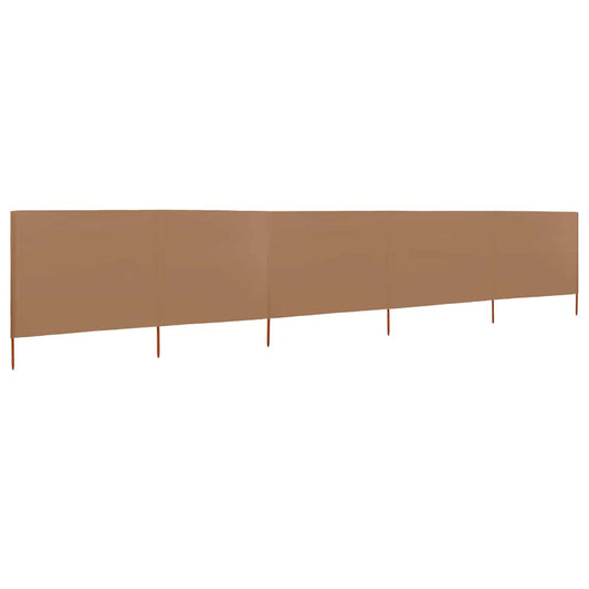 vidaXL Προστατευτικό Αέρα με 5 Πάνελ Taupe 600 x 160 εκ. Υφασμάτινο