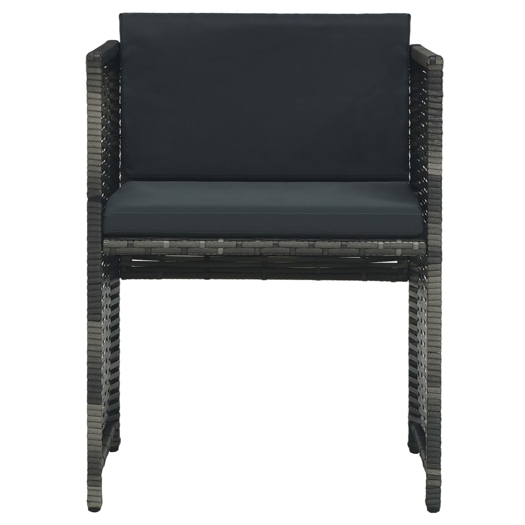 vidaXL Σετ Επίπλων Bistro 3 τεμ. Γκρι από Συνθετικό Ρατάν με Μαξιλάρια