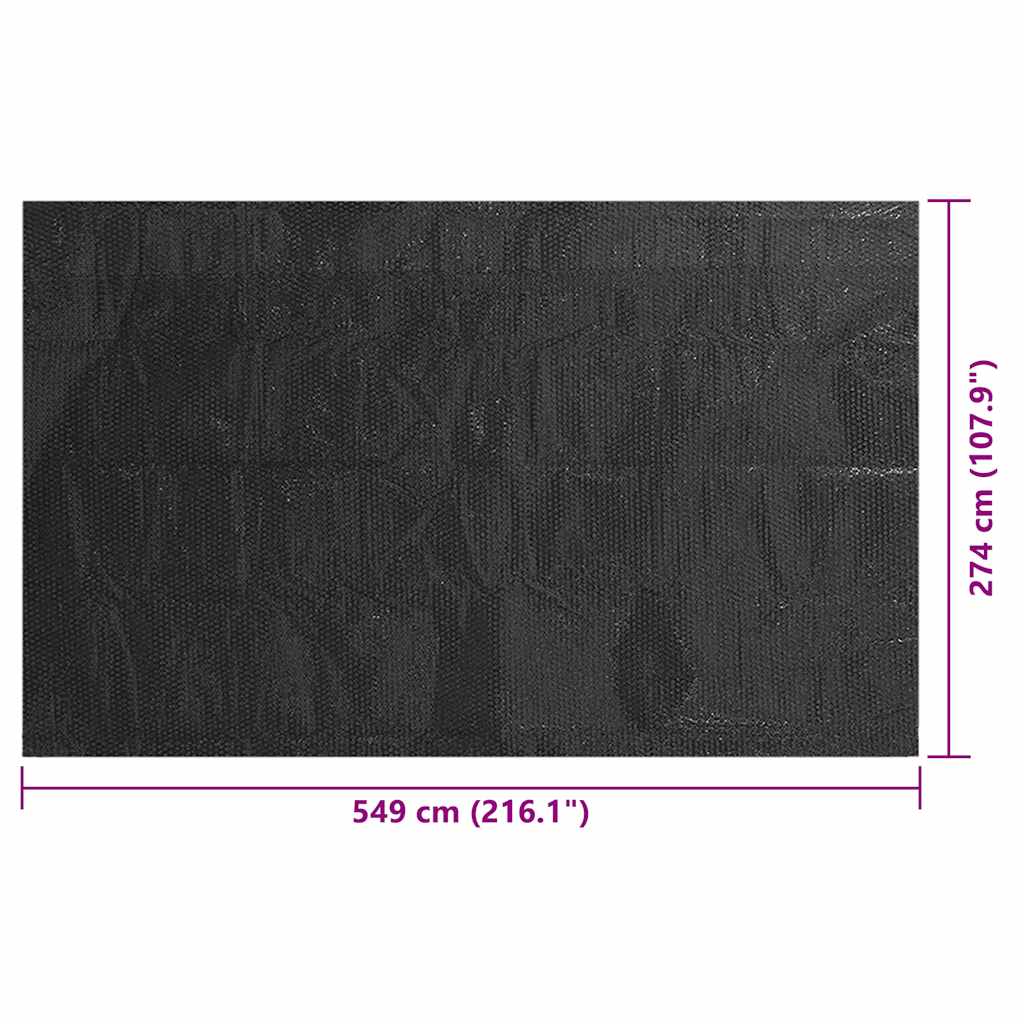 vidaXL Κάλυμμα Πισίνας Μαύρο 549 x 274 εκ. από Πολυαιθυλένιο