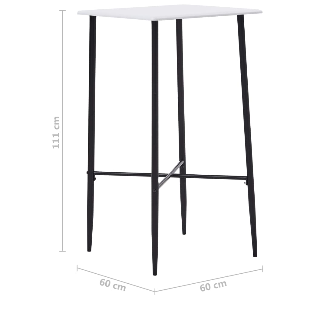 vidaXL Τραπέζι Μπαρ Λευκό 60 x 60 x 111 εκ. από MDF