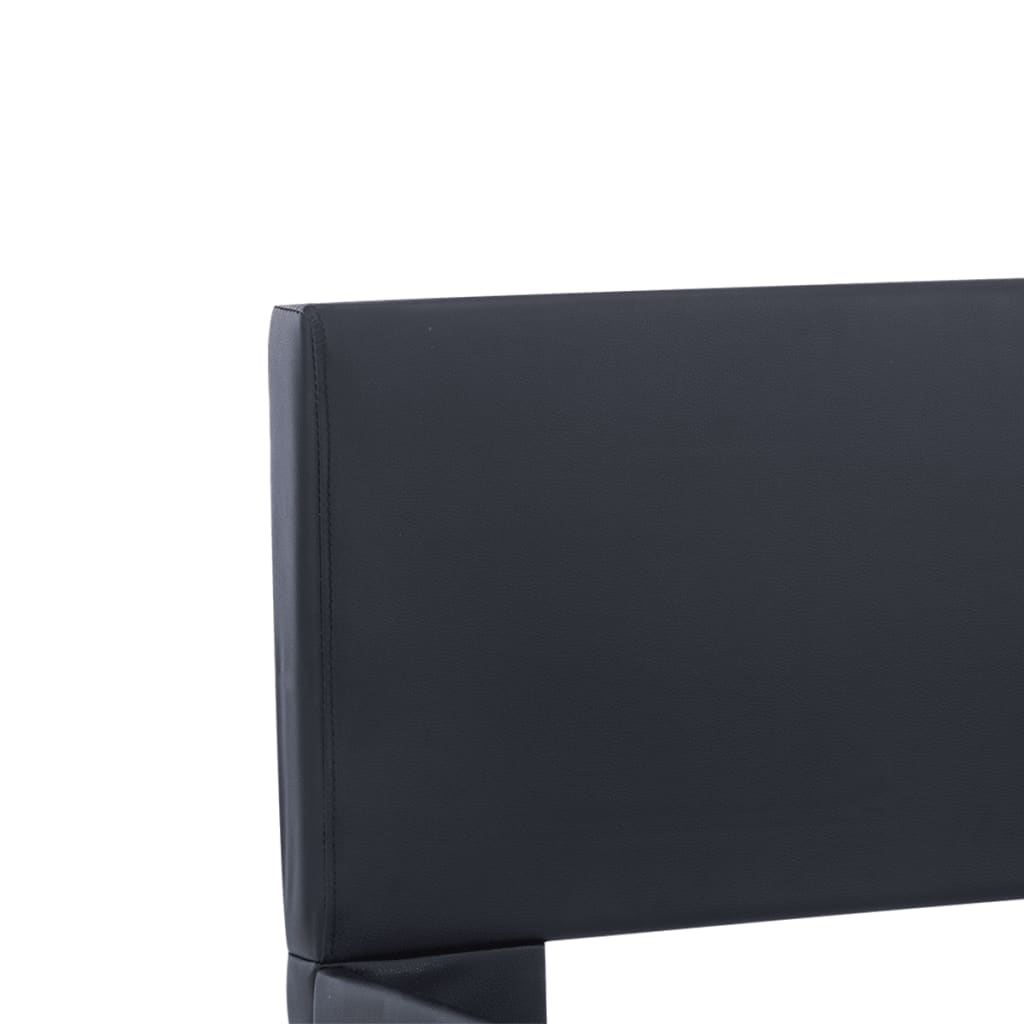 vidaXL Πλαίσιο Κρεβατιού με LED Μαύρο 90 x 200 εκ. Συνθετικό Δέρμα