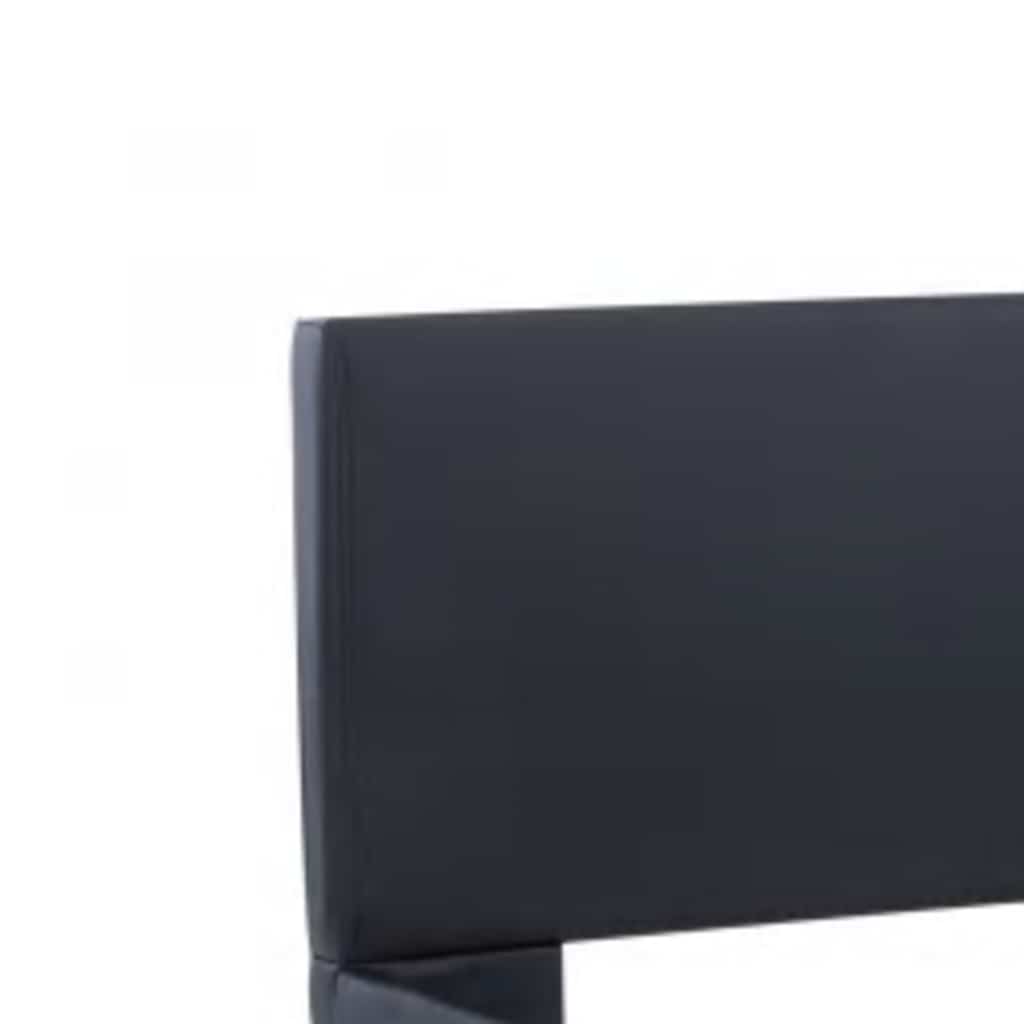 vidaXL Πλαίσιο Κρεβατιού με LED Μαύρο 100x200 εκ. Συνθετικό Δέρμα