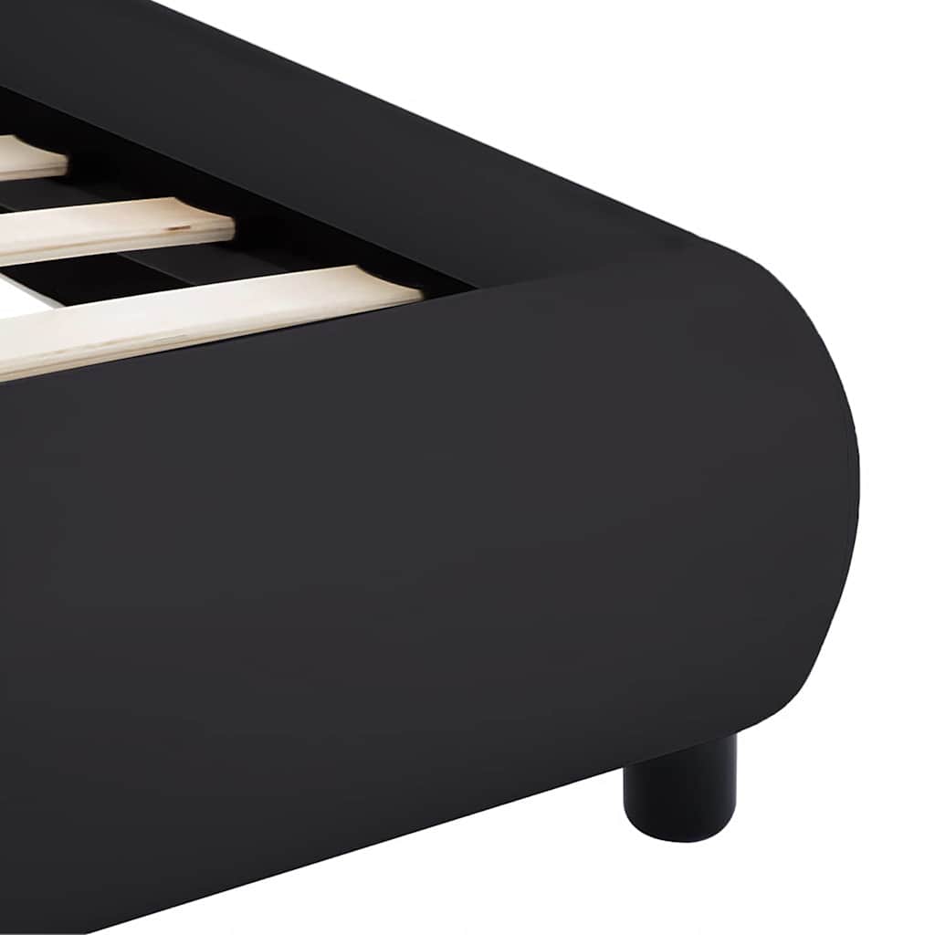 vidaXL Πλαίσιο Κρεβατιού με LED Μαύρο 160x200 εκ. από Συνθετικό Δέρμα