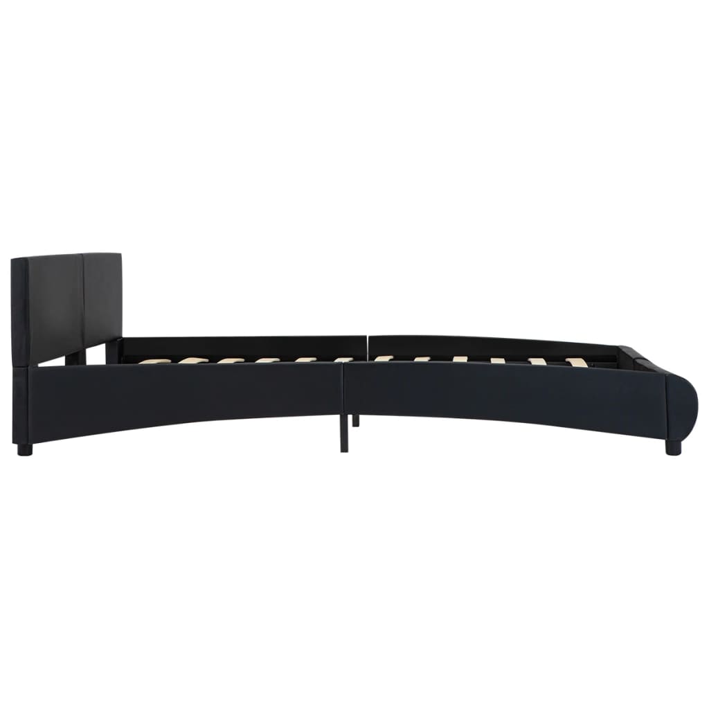 vidaXL Πλαίσιο Κρεβατιού με LED Μαύρο 180x200 εκ. από Συνθετικό Δέρμα