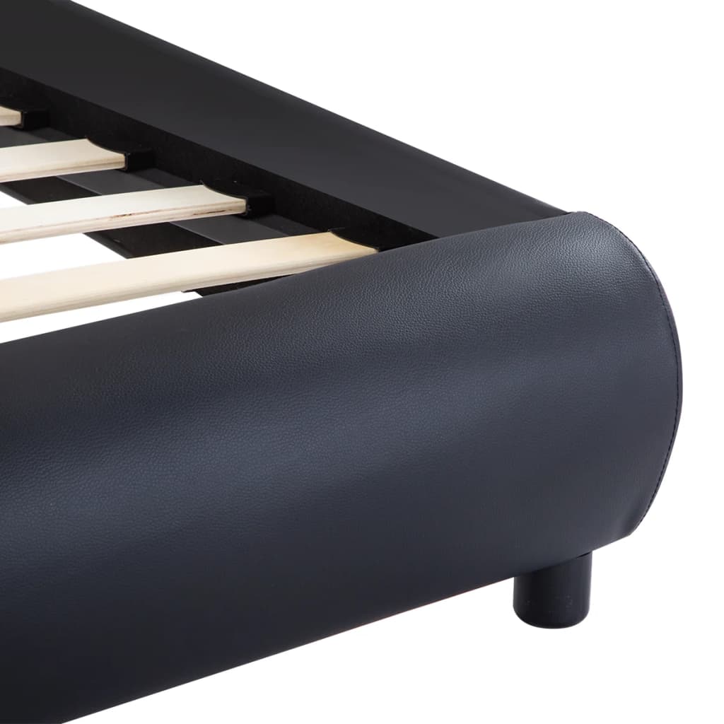 vidaXL Πλαίσιο Κρεβατιού με LED Μαύρο 180x200 εκ. από Συνθετικό Δέρμα