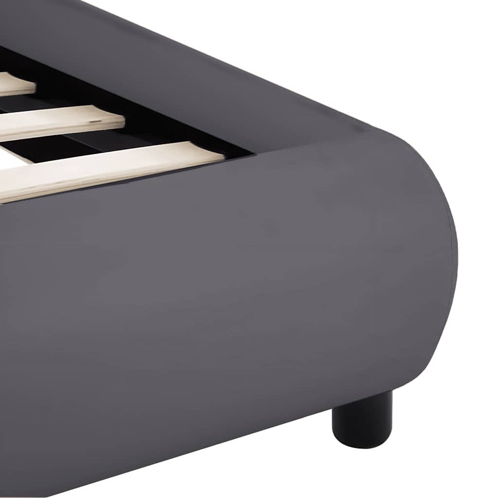 vidaXL Πλαίσιο Κρεβατιού με LED Γκρι 180 x 200 εκ. από Συνθετικό Δέρμα