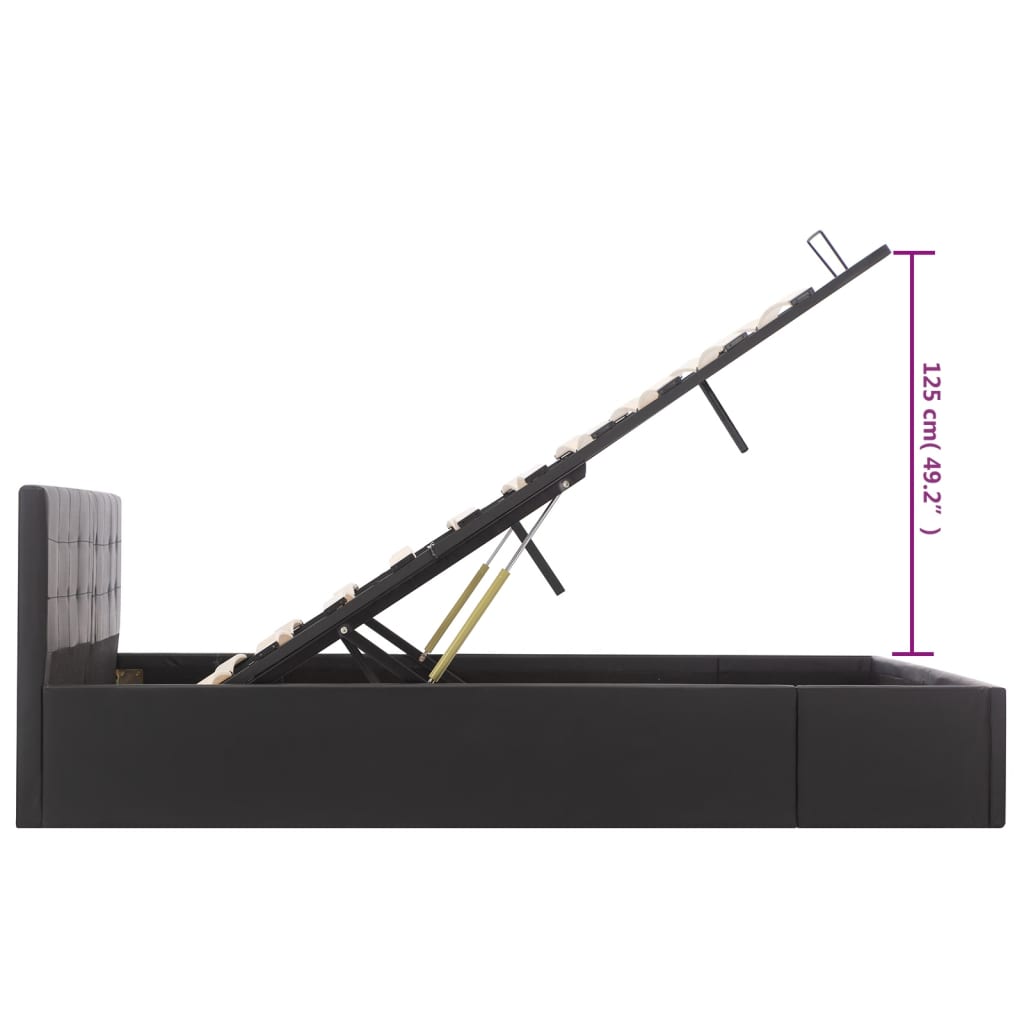 vidaXL Πλαίσιο Κρεβατιού με Αποθηκ. Χώρο Μαύρο 160x200 εκ. Συνθ. Δέρμα