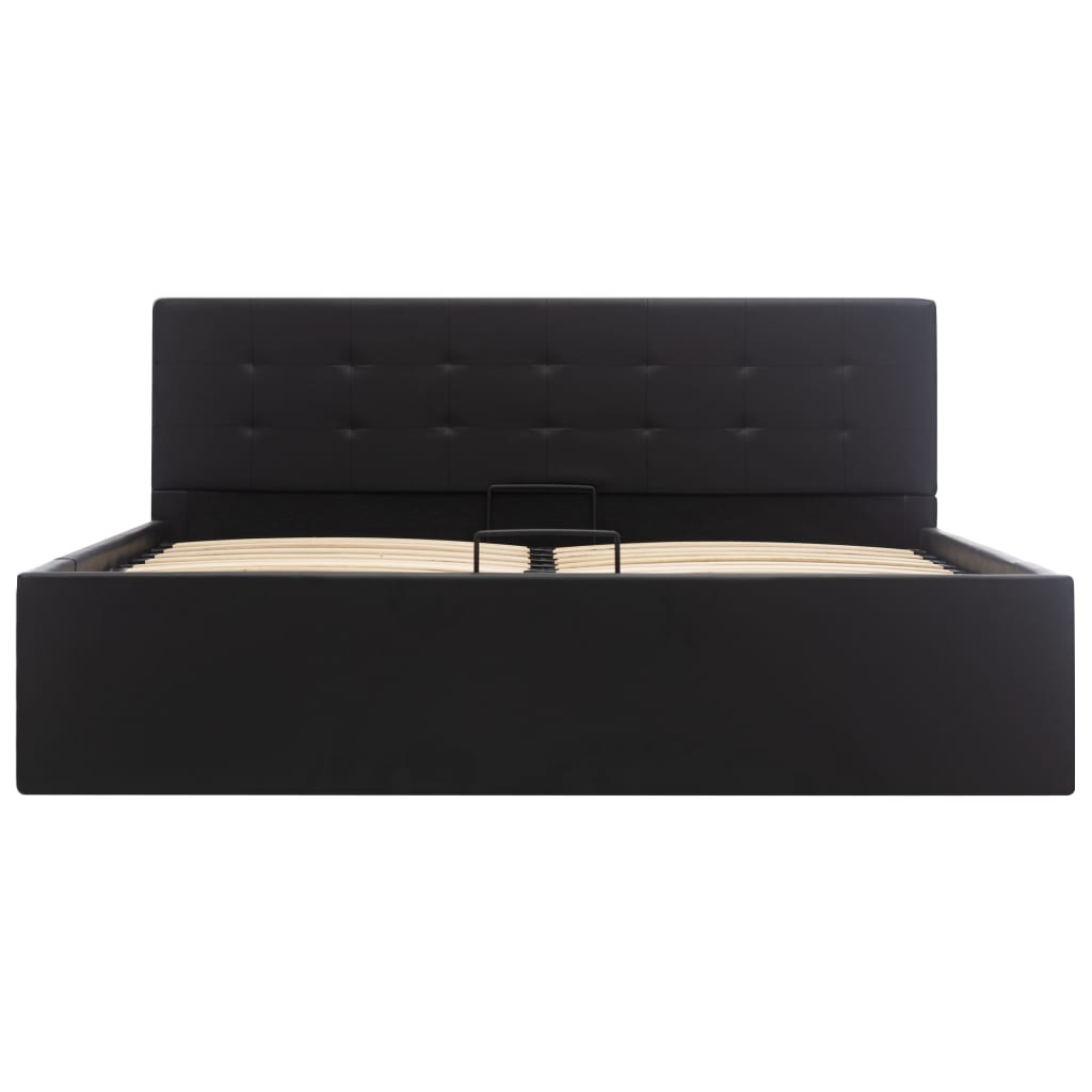 vidaXL Πλαίσιο Κρεβατιού με Αποθηκ. Χώρο Μαύρο 160x200 εκ. Συνθ. Δέρμα