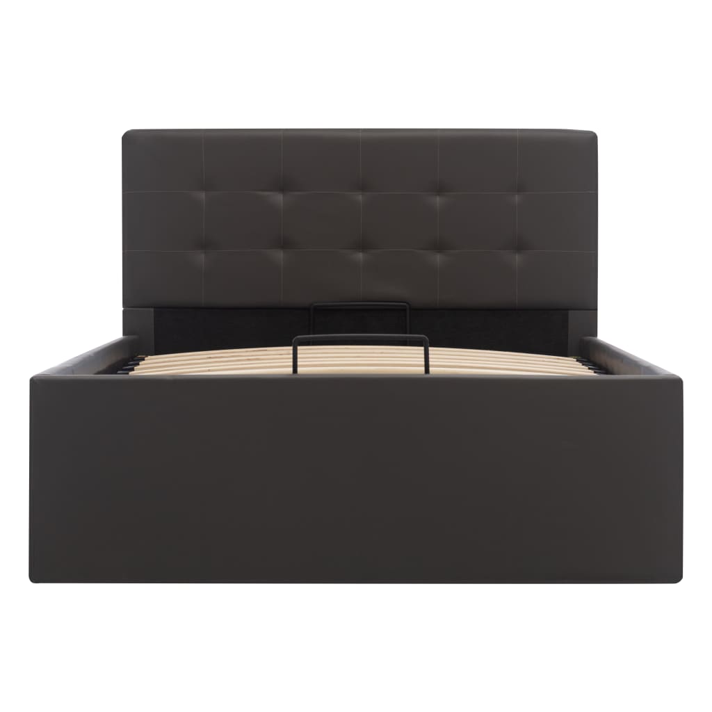 vidaXL Πλαίσιο Κρεβατιού με Αποθηκ. Χώρο Γκρι 90x200 εκ. Συνθ. Δέρμα