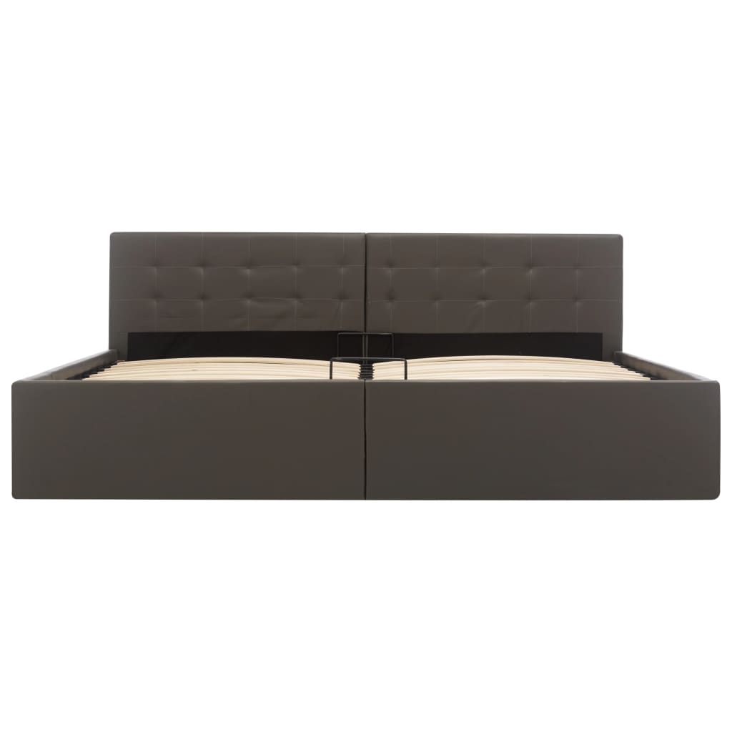 vidaXL Πλαίσιο Κρεβατιού με Αποθηκ. Χώρο Γκρι 180x200 εκ. Συνθ. Δέρμα